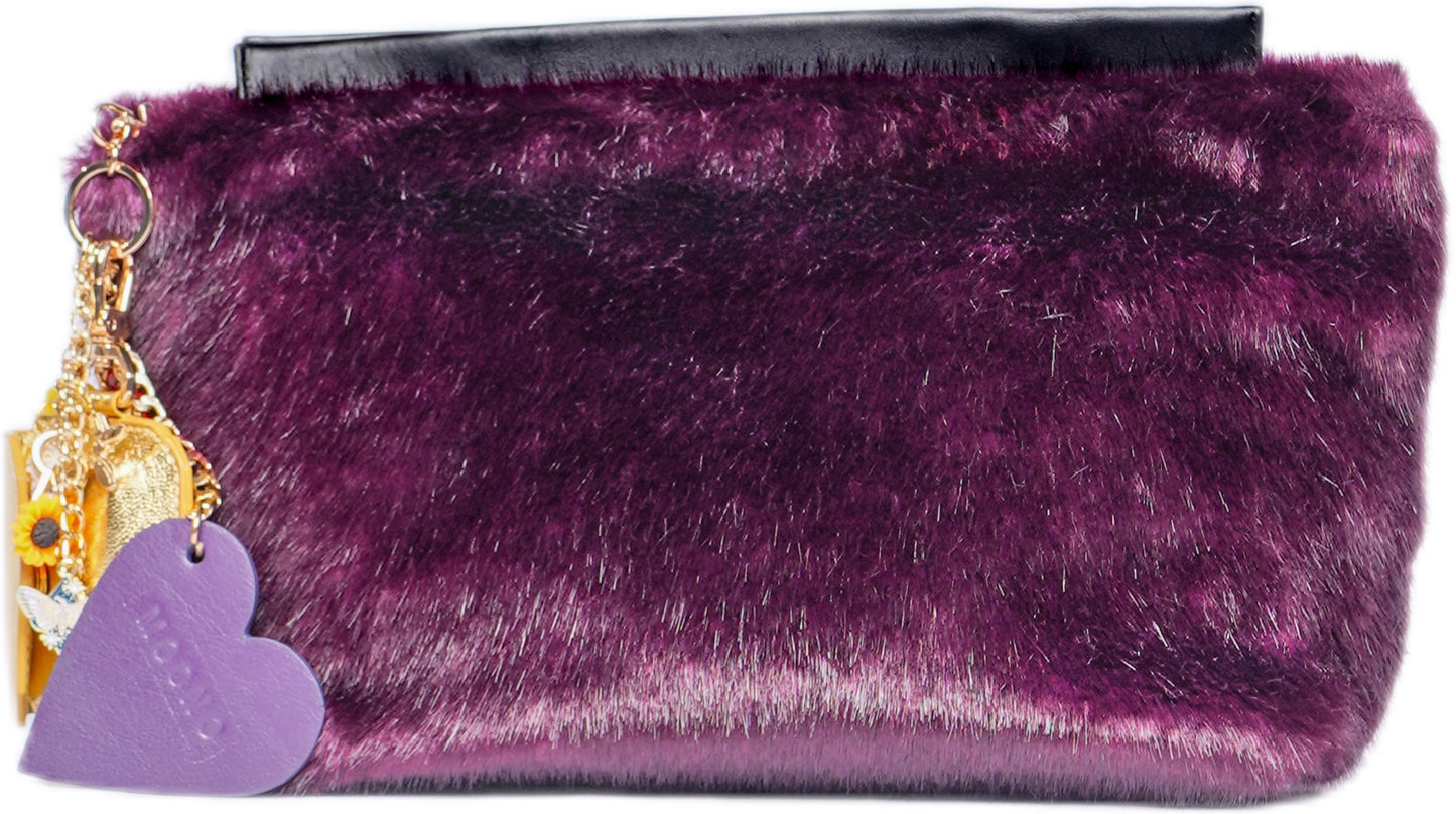 NORDIC Furry Clutch-Aubergine