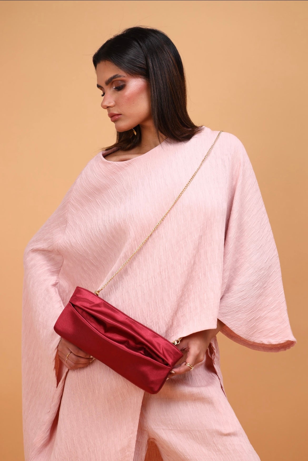 GLEE Clutch-Burgundy/Pink
