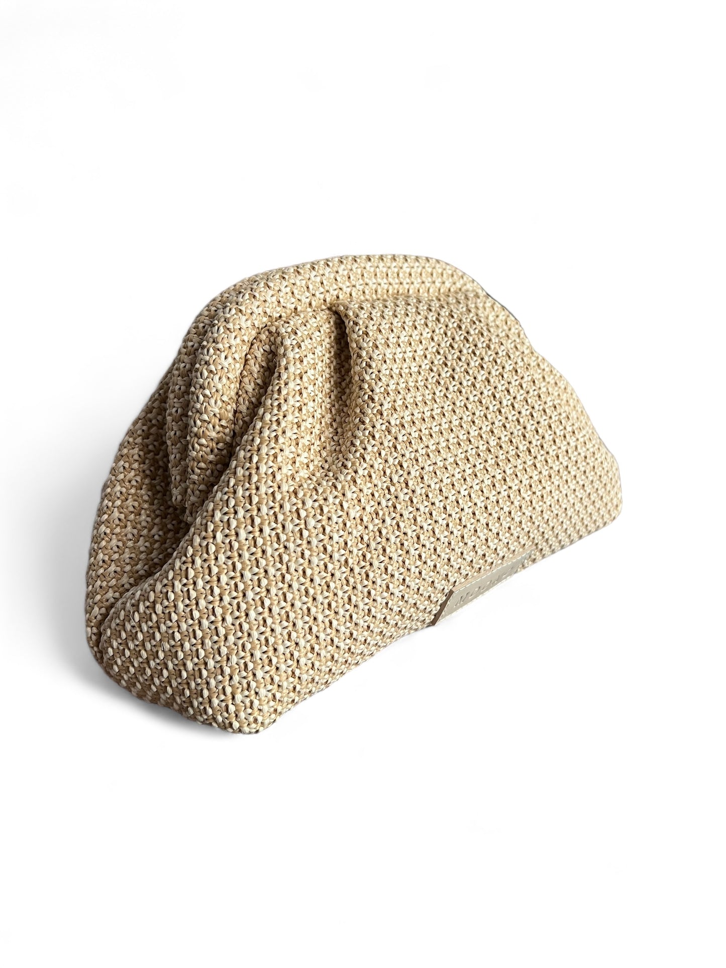 COSMO Raffia Clutch- Beige S