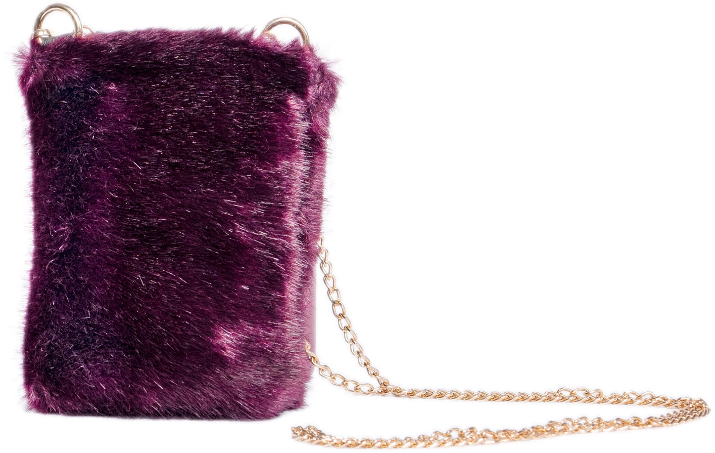 Mini Furry Pochette-Aubergine