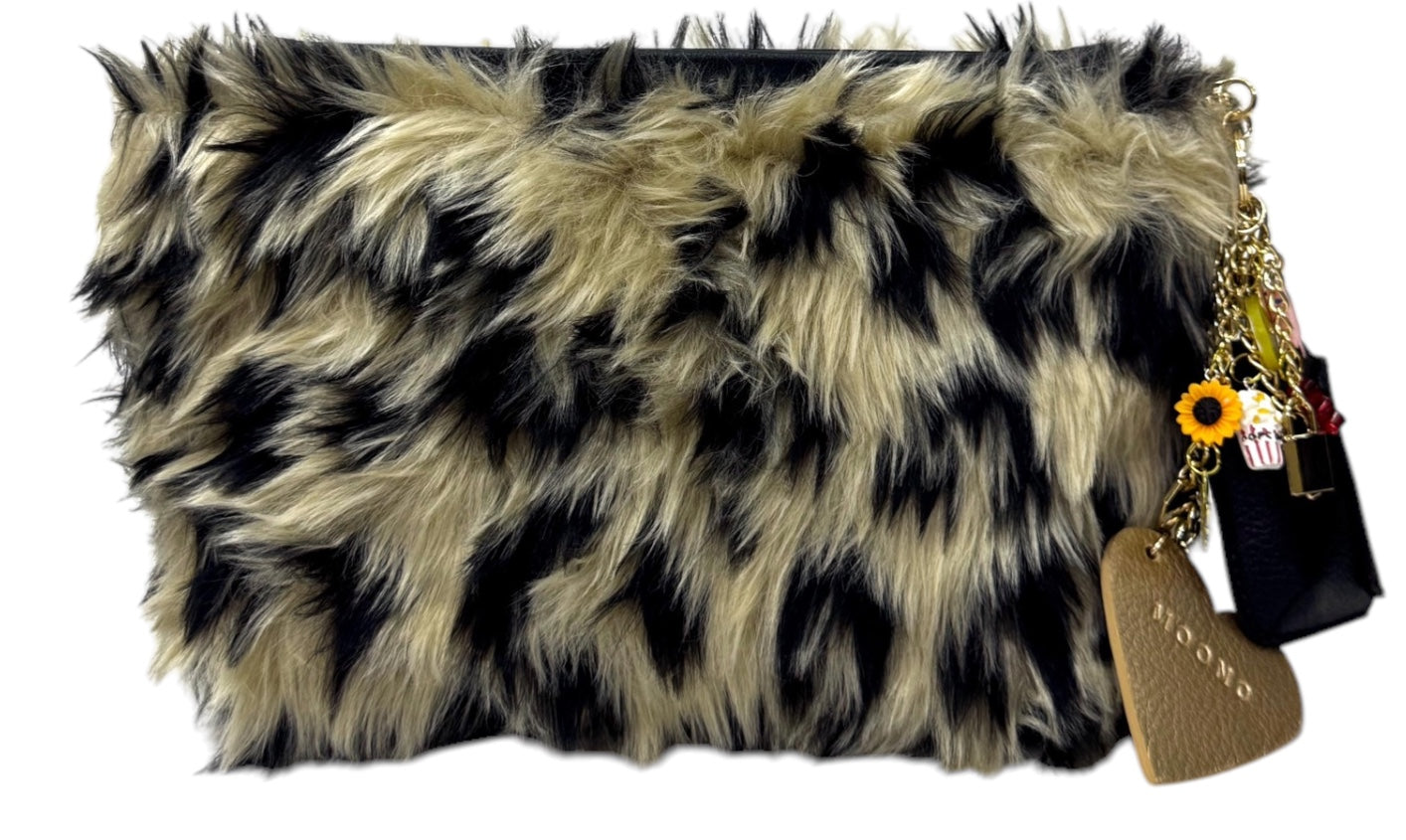 NORDIC Furry Clutch- Animal Print
