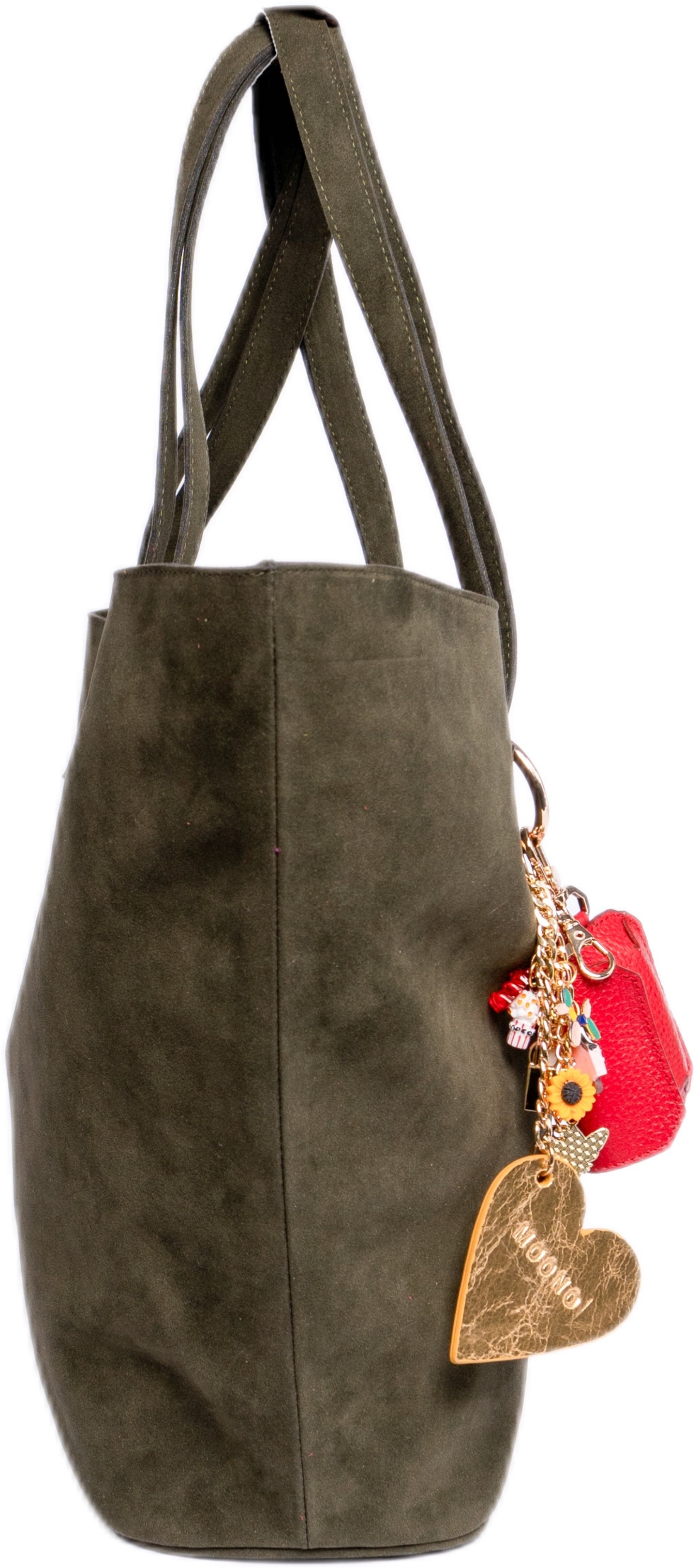 The W faux-suede Tote-Olive