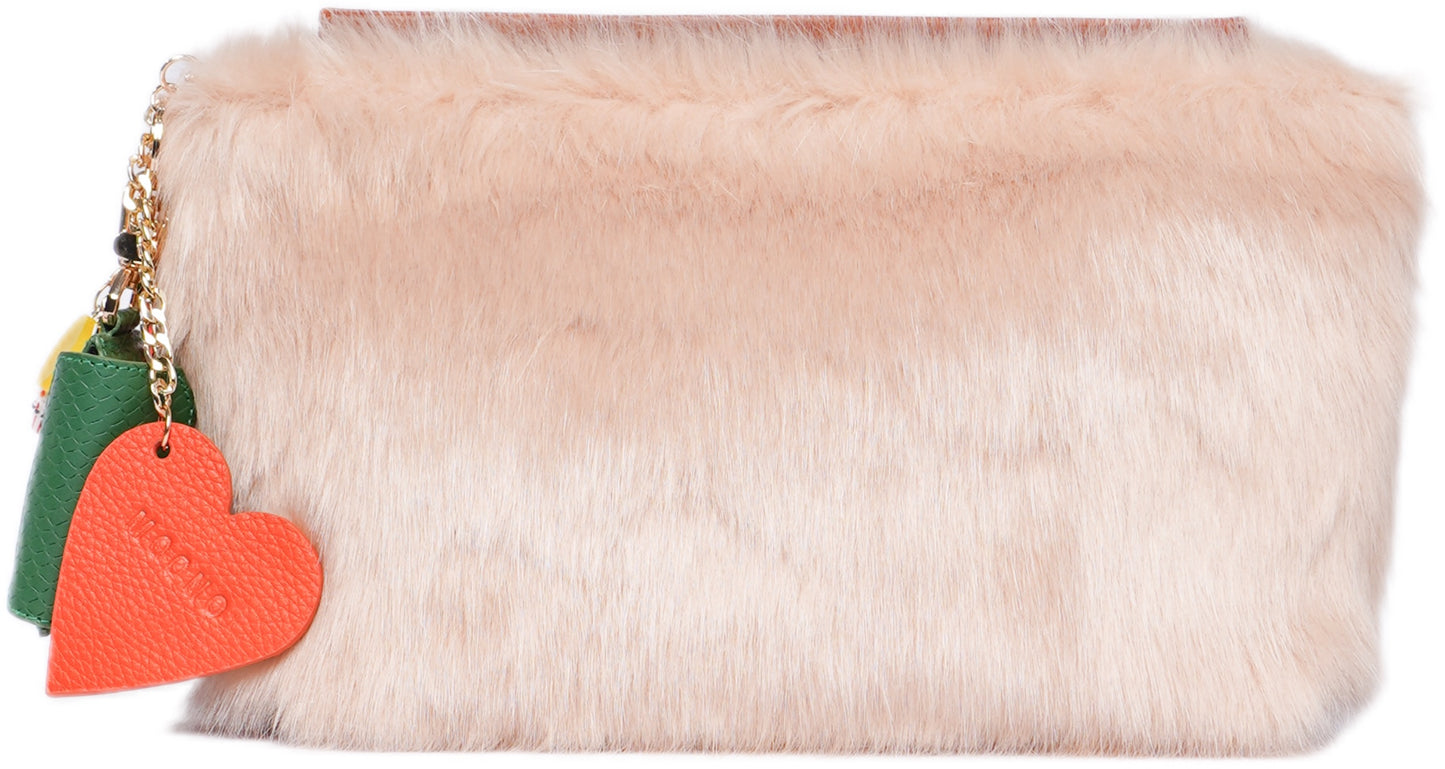 NORDIC Furry Clutch- Beige