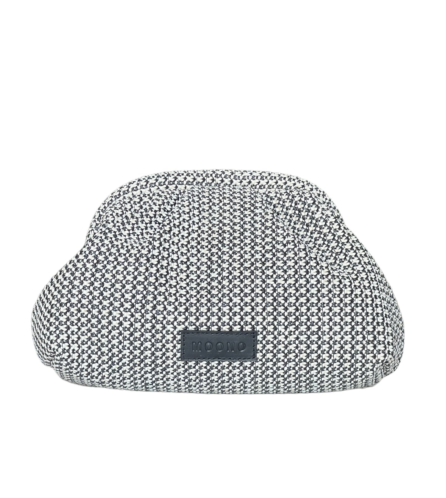COSMO Raffia Clutch-Black/White S