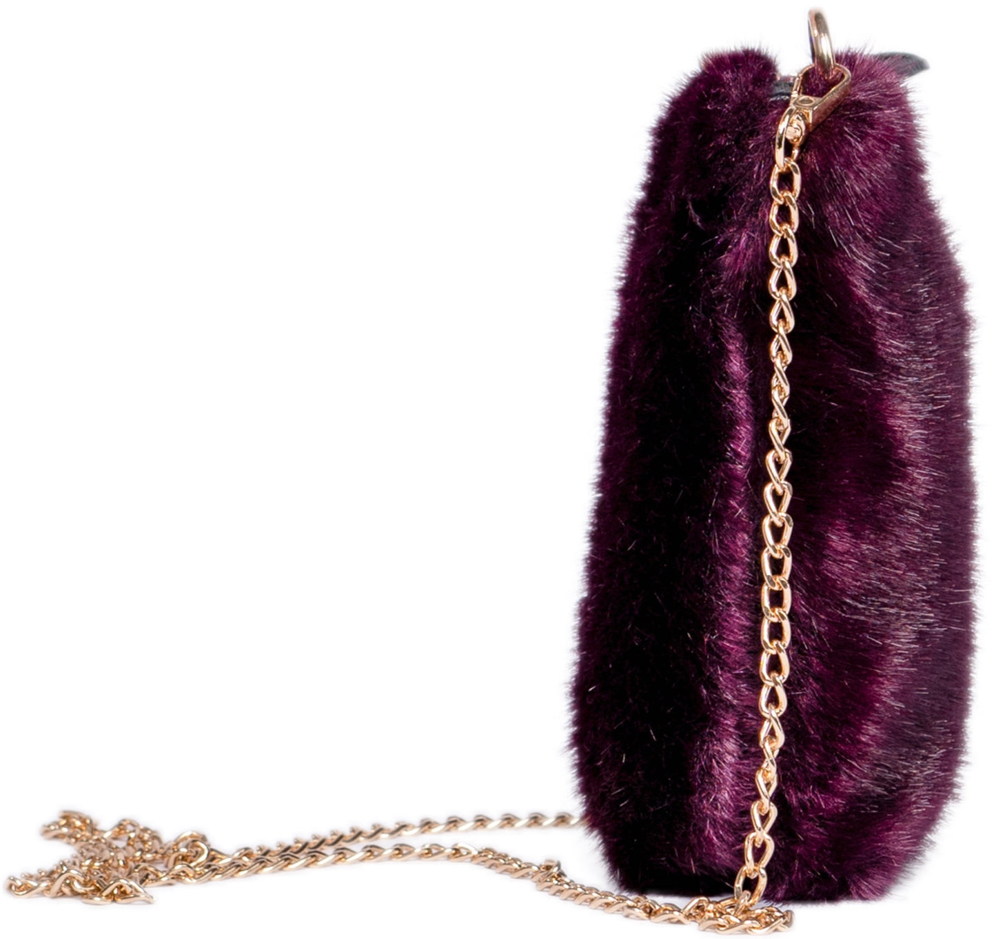Mini Furry Pochette-Aubergine