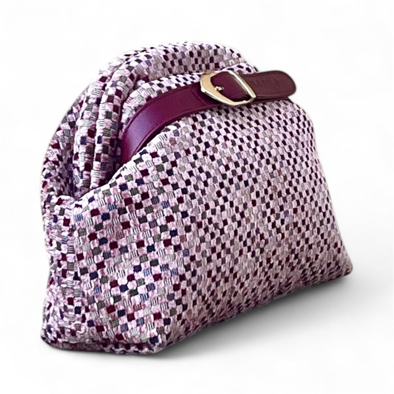 BCKLD Cosmo Clutch-Checkered Burgundy