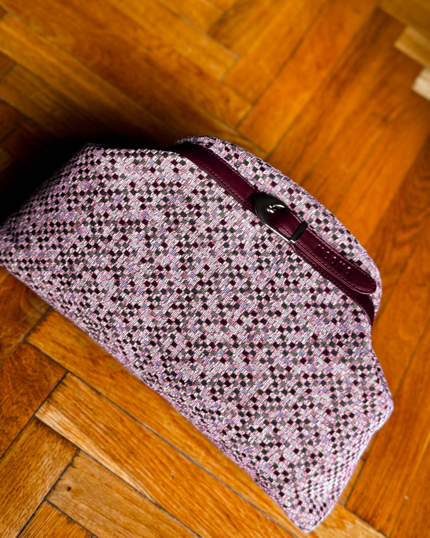 BCKLD Cosmo Clutch-Checkered Burgundy